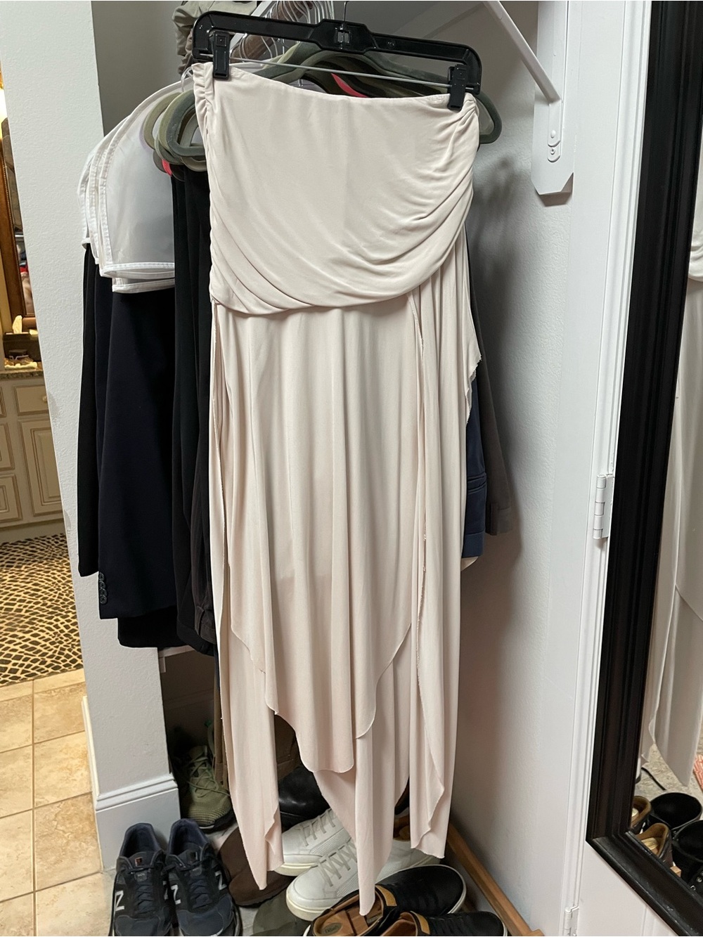Strapless Asymmetrical Cream Women’s Dress